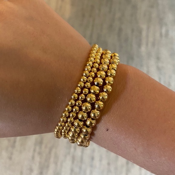 Jewelry - Gold Bead Bracelet Stack